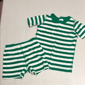 Hanna Anderson white/green shorts and short sleeve pajamas